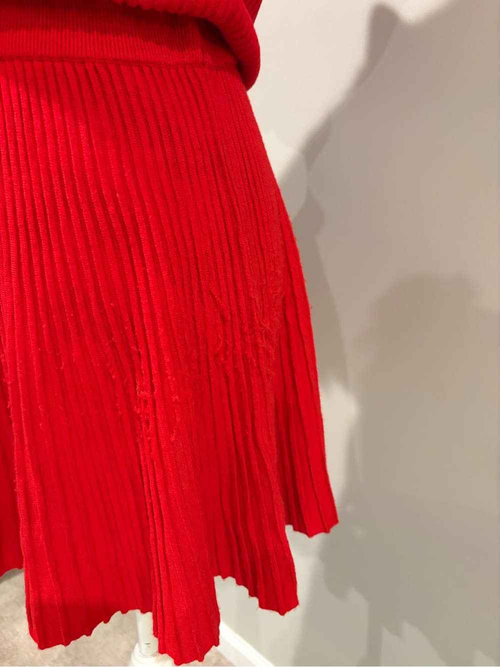 Anthropologie Maeve Ruth Ribbed Mini Sweater Red Knit Dress - Picture 6 of 8